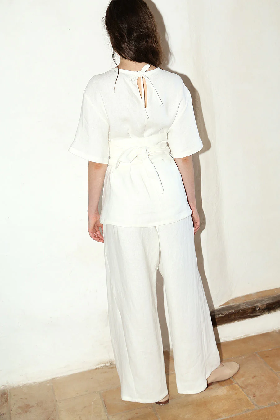 Datura Heavy Linen Astra Top - White - Image 9