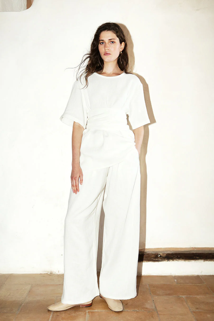 Datura Heavy Linen Judo Pants - White - Image 2