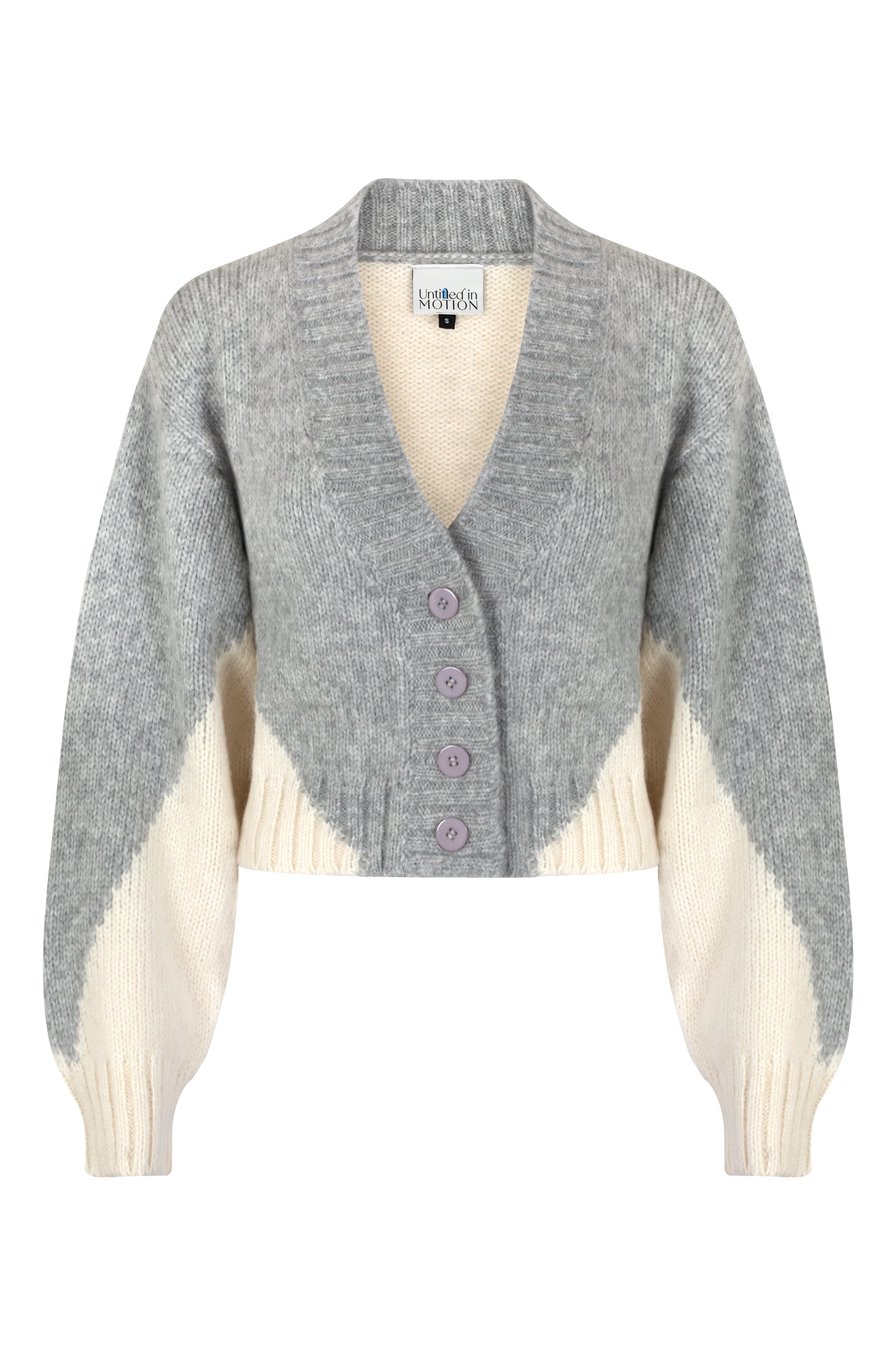 Untitled in Motion Belan Cardigan - Grey/Cream