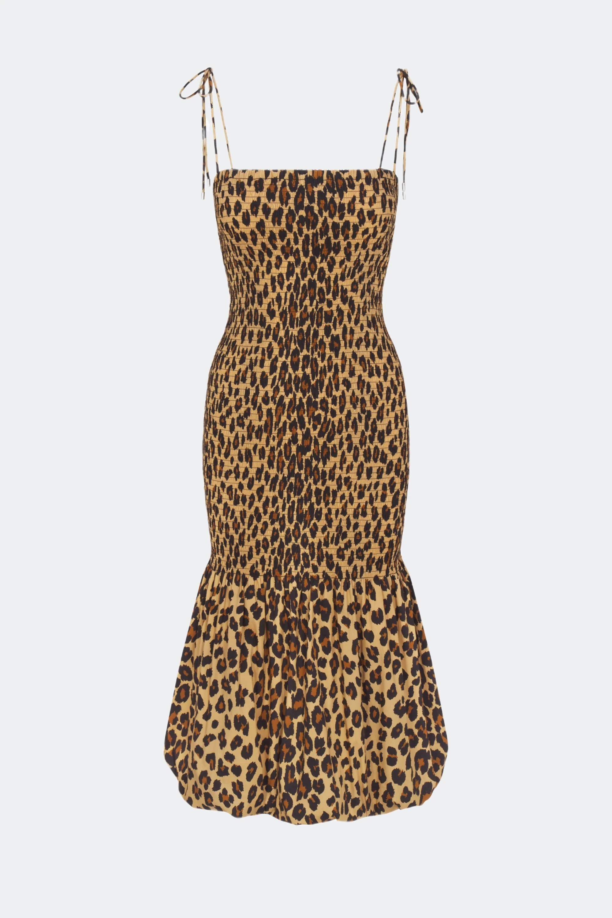 Simon Miller Canto Smocked Poplin Dress - Leopard