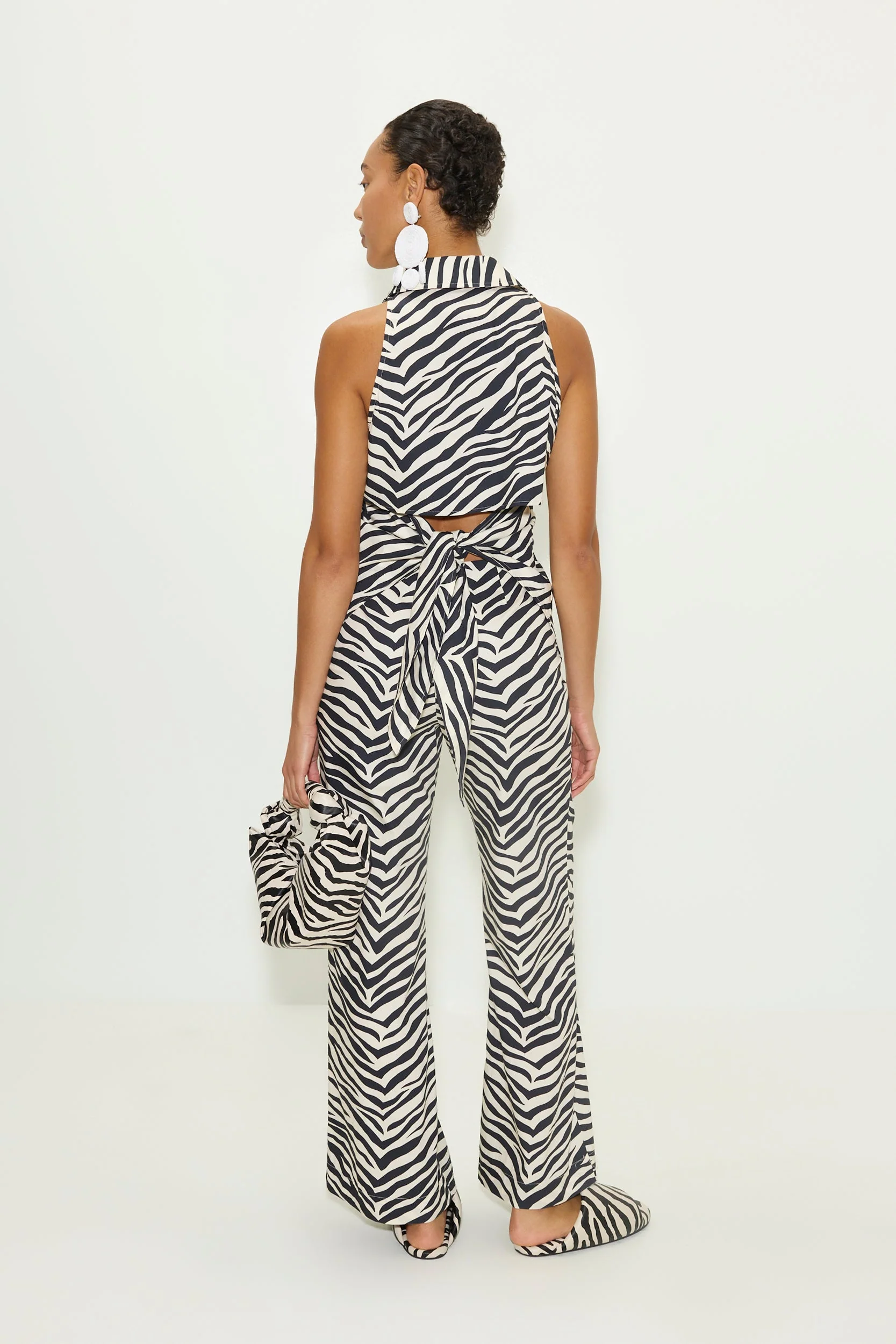 Simon Miller Loch Sleeveless Poplin Button Up - Zebra Print - Image 3