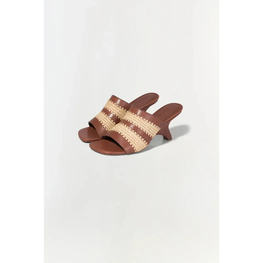 Jonathan Simkhai Shadow Mule Raffia Sandal - Sable
