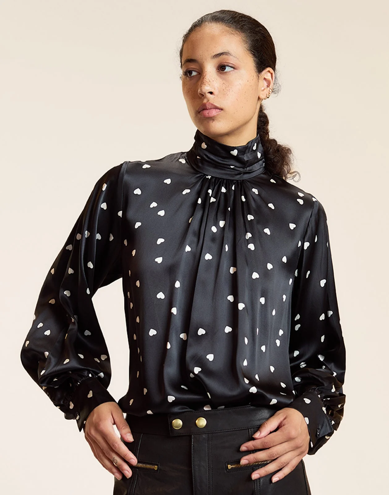 Cynthia Rowley Monroe Silk Blouse - Black