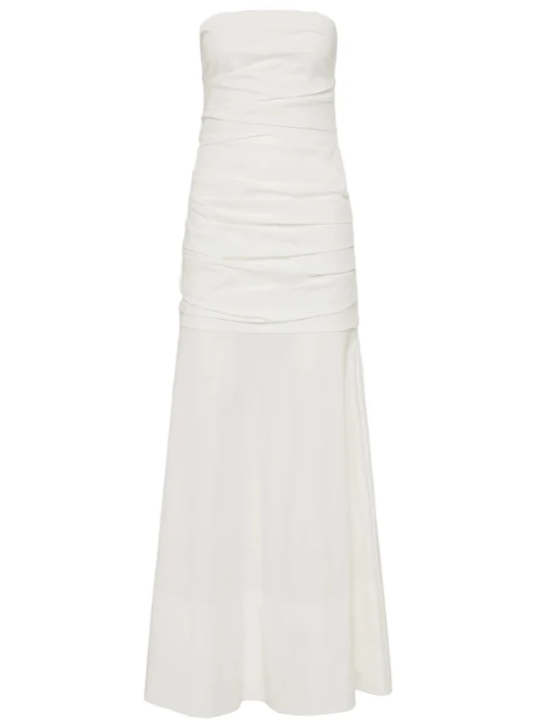 St. Agni Gathered Strapless Longline Dress
