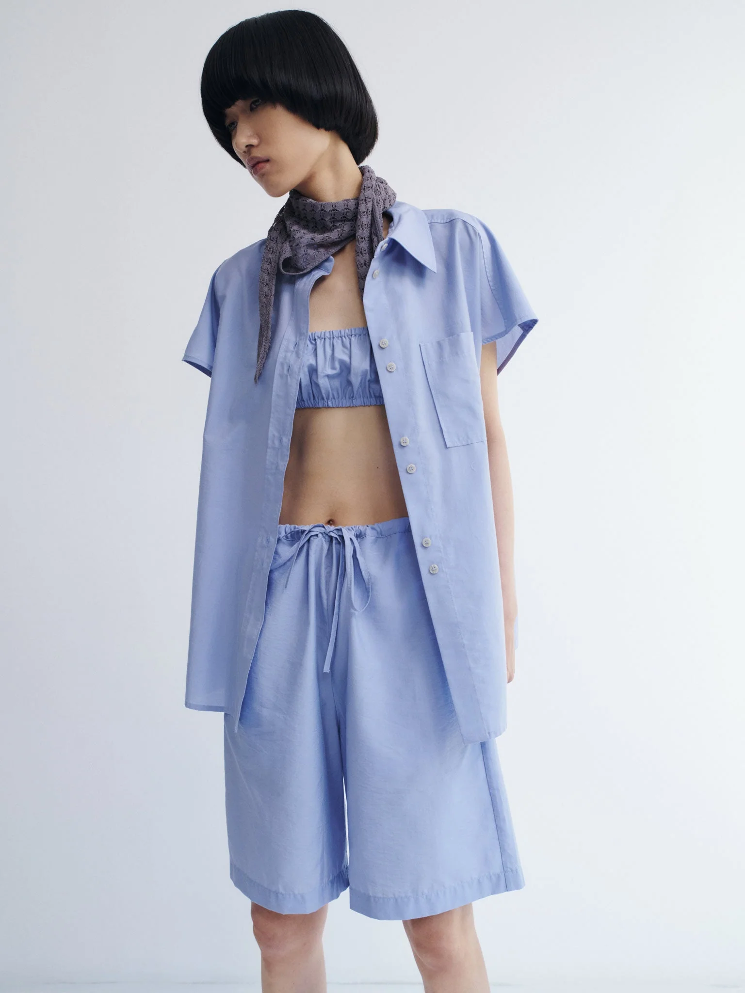 Rus Negoto Shirt Top - Salvia Blue