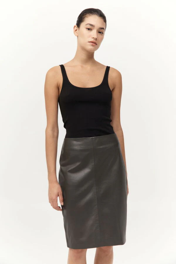 St. Agni Leather Pencil Skirt - Image 3